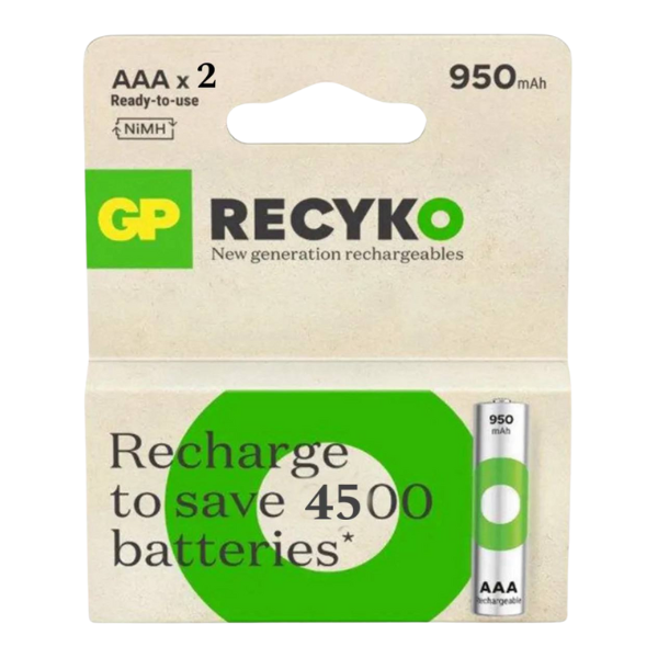 Baterie GP ReCyko AAA 950 mAh, reîncărcabile, 2 buc.