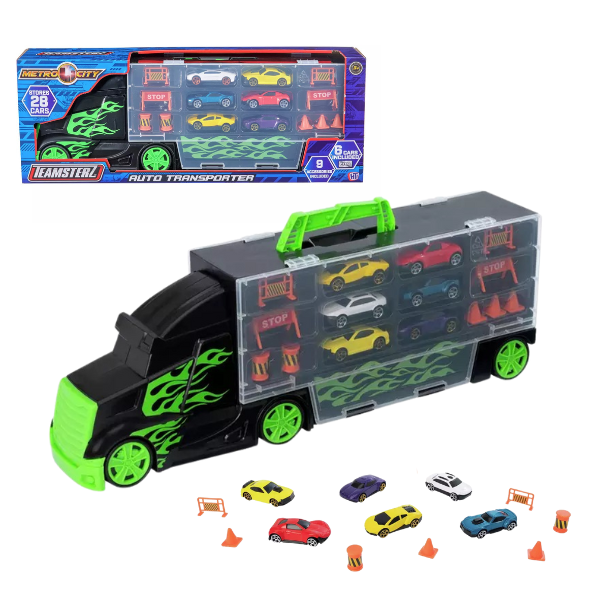 Camion-transportator Teamsterz “Metro City” cu 6 mașinuțe