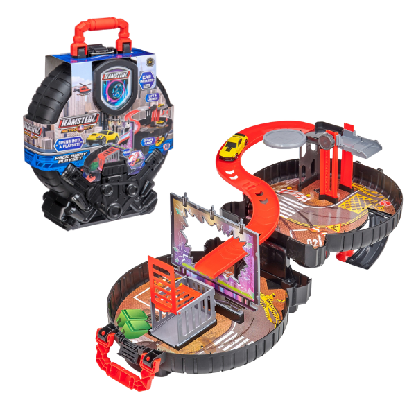 Set de joacă: “Packaway Wheel” cu 1 mașinuță Teamsterz