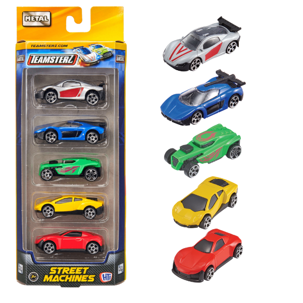 Set de 5 mașini Teamsterz Street Machines Die-Cast, în as.