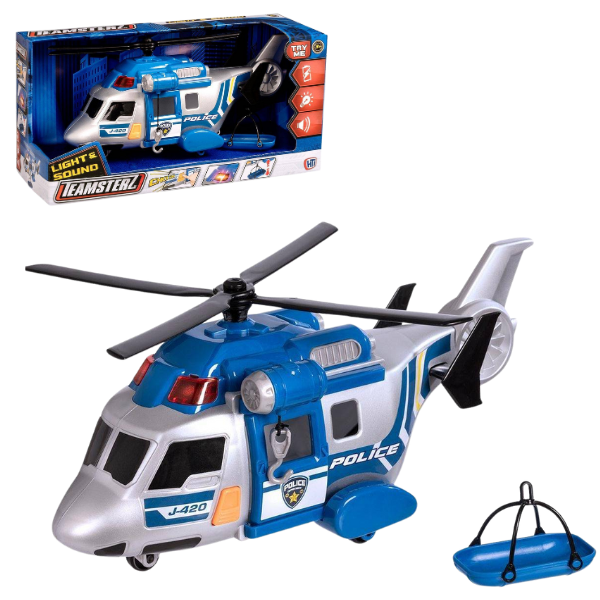Elicopter de salvare al poliției Teamsterz, cu lumină și sunet
