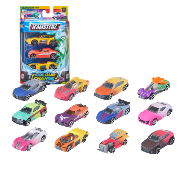 Set de 3 mașinuțe cu schimbare de culoare Teamsterz S/M