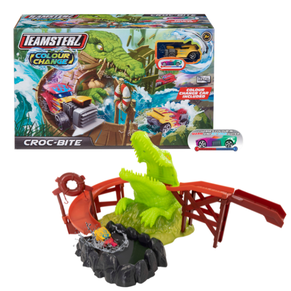 Set de joacă: «Pistă cu crocodil și mașinuță schimbătoare de culoare» Teamsterz