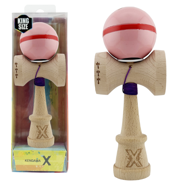 “Kendama X Original: Păianjen”, Profesionala, Flippy, Rulment Metalic, Ața 55 cm, Cupe Mari, 7.5 х 6 х 18 cm, roz