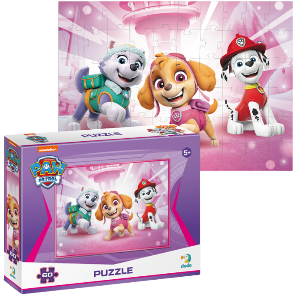 Puzzle “Everest, Skye și Marshall”, seria Patrula cățelușilor, 60 elem.