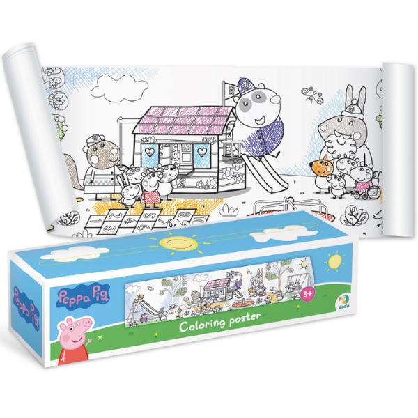 Poster de colorat pentru copii “Timp de joacă”, seria Peppa Pig, 70 cm