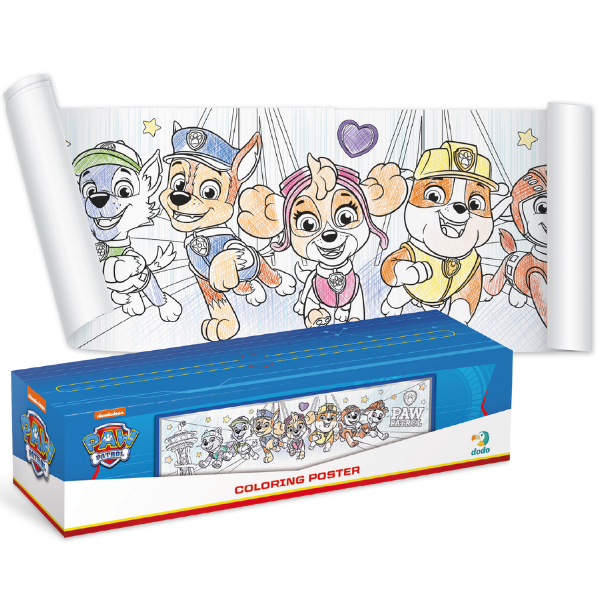 Poster de colorat pentru copii “Echipa”, seria Patrula Cățelușilor, 70 cm