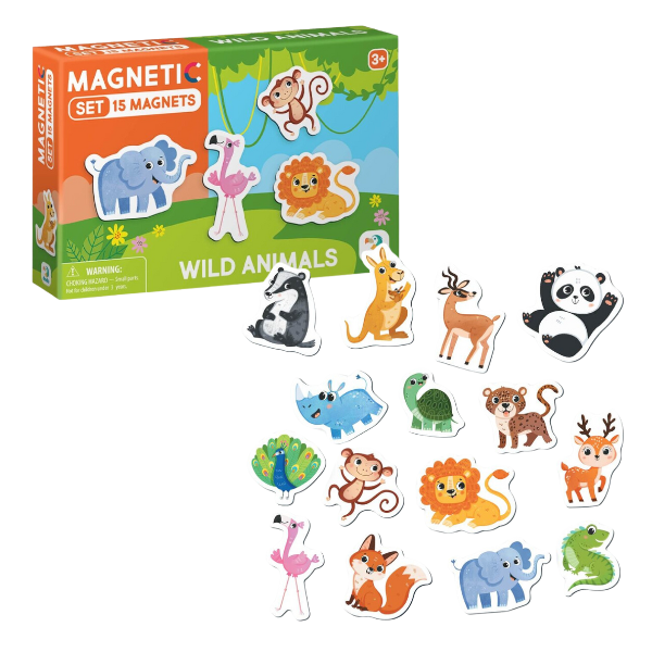 Joc magnetic “Animale Sălbatice”, 15 elem.