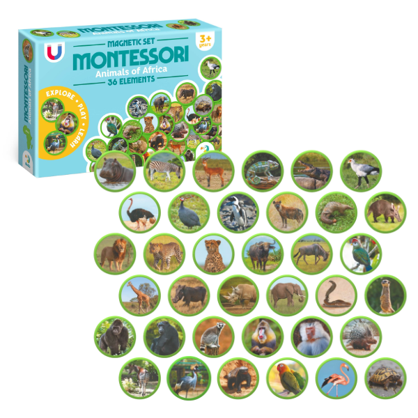Joc magnetic “Animalele Africii”, 36 elem.