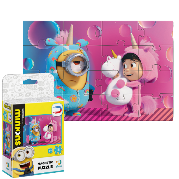Puzzle magnetic “Unicorni”, seria Minions, 16 elem.