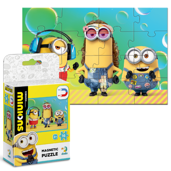 Puzzle magnetic “Serbare”, seria Minions, 16 elem.