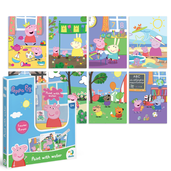 Set de colorat cu apă “Peppa”, seria Peppa Pig, 8 pagini