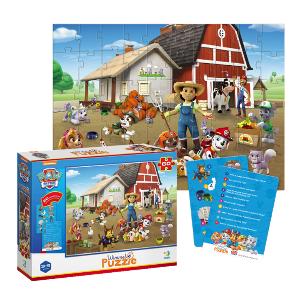 Joc de dezvoltare-puzzle “Patrula cățelușilor la fermă”, seria Wimmelpuzzle, 60 elem.