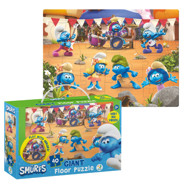 Puzzle mare de podea, The Smurfs – “Muzica cântă”, 40 elem.