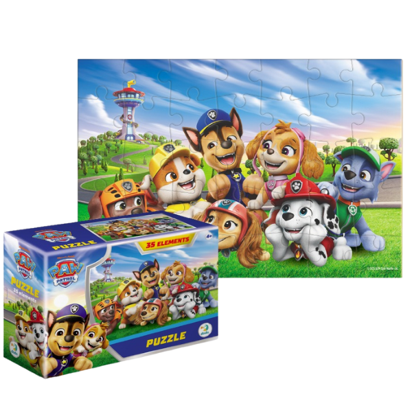 Puzzle-mini “Întâlnire lângă turn”, seria Patrula cățelușilor, 35 elem.