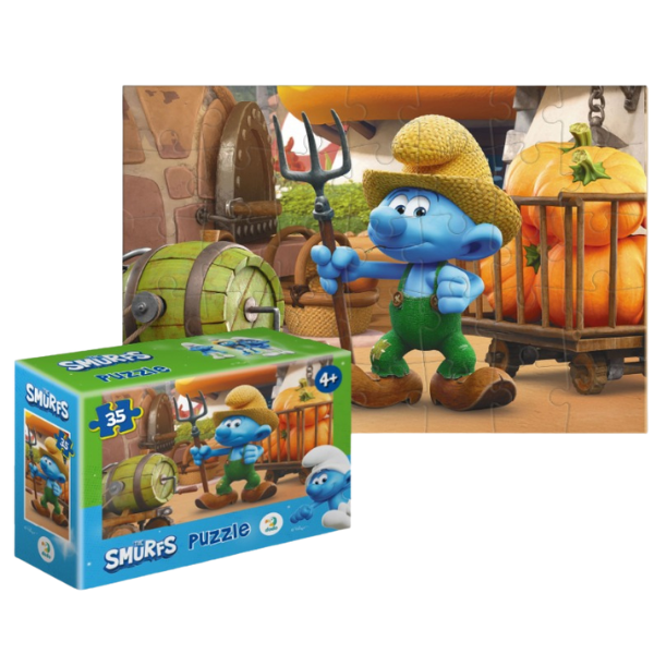 Puzzle-mini “Fermierul cu dovleci”, seria Smurfii, 35 elem.