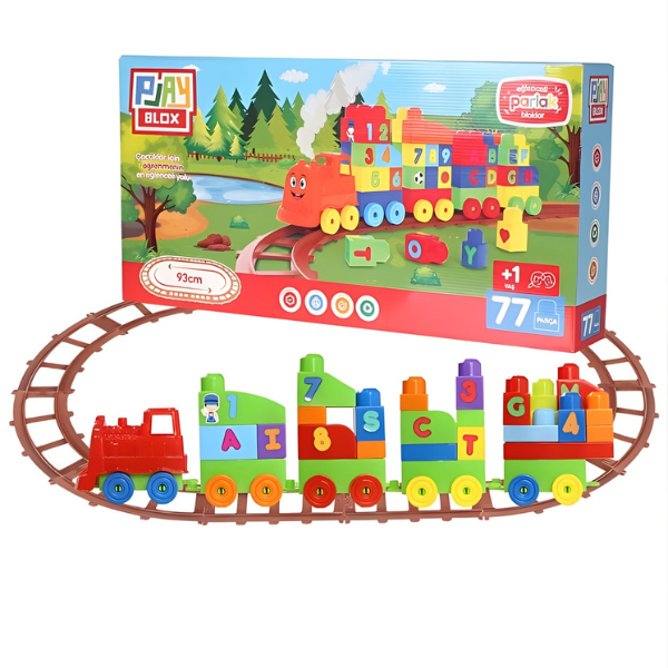 Set de construcție “Tren”, 77 piese