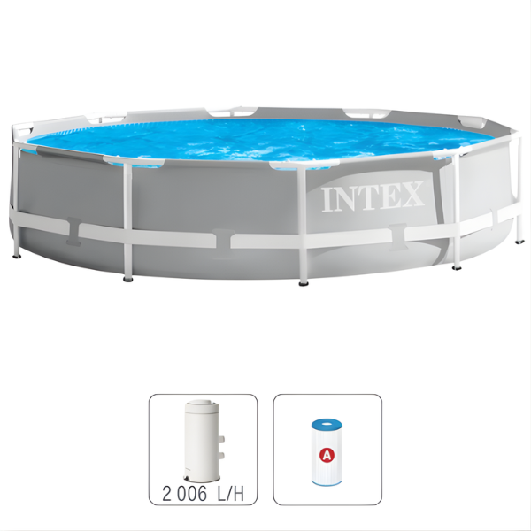 INTEX Piscina Carcas Metal 366x76cm, 6503L cadru metalic, cu pompă de filtrare