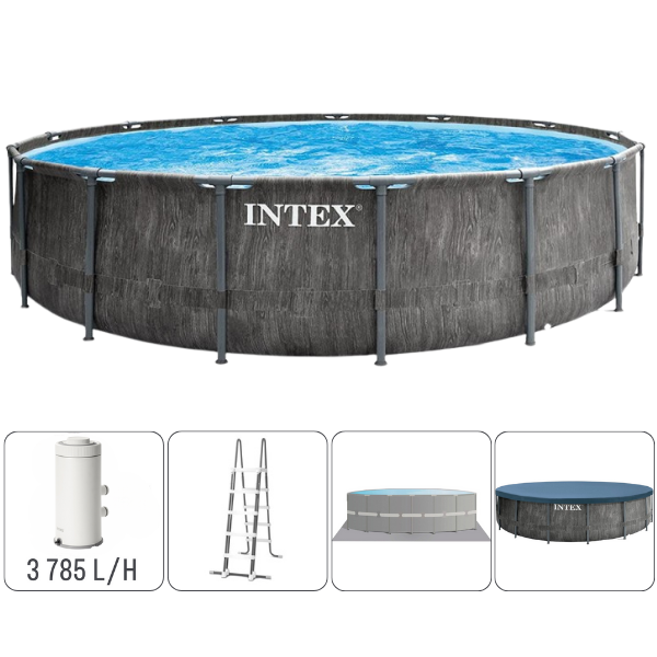 INTEX Piscină GREYWOOD PRISM FRAME PREMIUM 457×122cm, 16805L, cadru metalic, cu pompă de filtrare