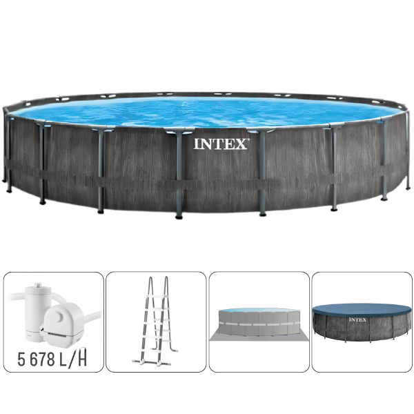 INTEX Piscină GREYWOOD PRISM FRAME PREMIUM 549х122cm, 24311L, cadru metalic, cu pompă de filtrare