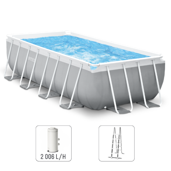 INTEX Piscină PRISM FRAME RECTANGULAR 400x200x100cm, 6836L, cadru metalic, cu pompă de filtrare