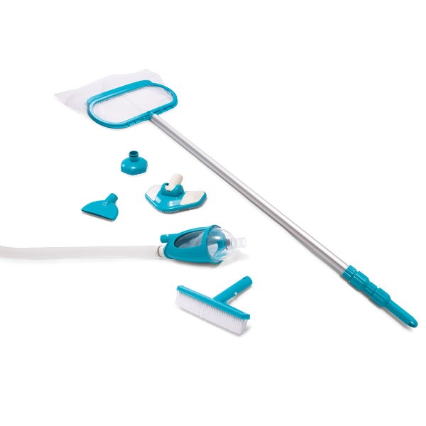 INTEX Set de curățare “Deluxe” pentru piscină: mâner telescopic 279 cm, plasă, aspirator, perie, furtun