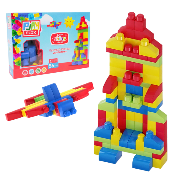 Set de construcție cu blocuri strălucitoare “Play Blox”, 56 piese