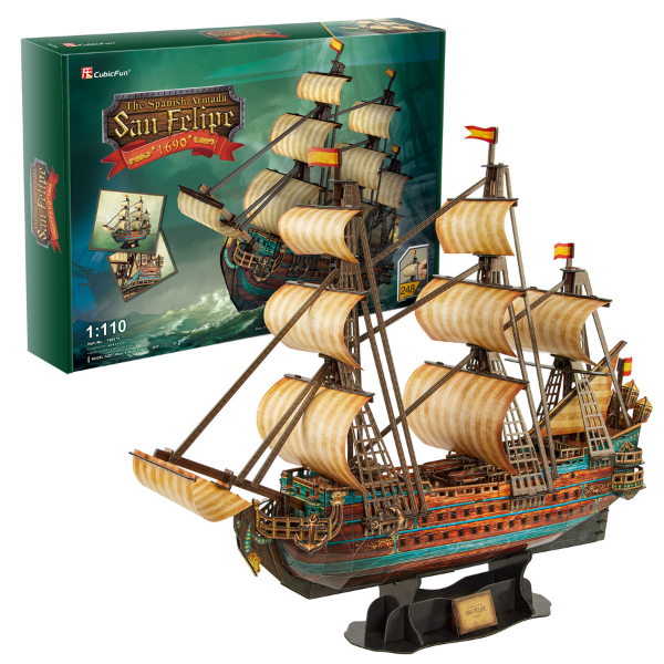 3D puzzle Galeonul „San Felipe”, 248 elemente