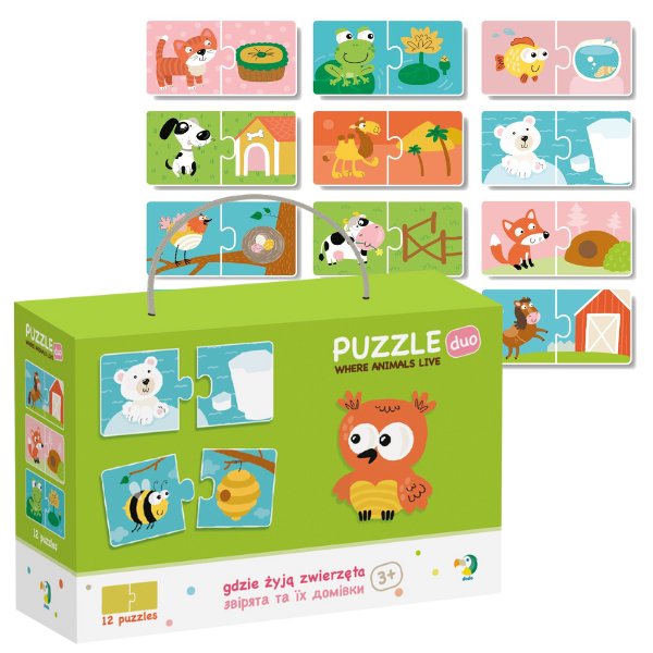 Puzzle “Animalele și căsuțele lor”, 24 elem.