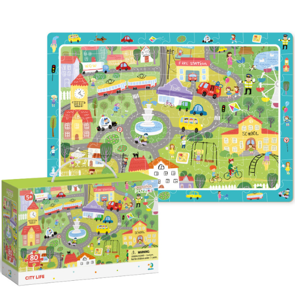 Puzzle “Viața în oraș”, seria Puzzle de observație, 80 elem.