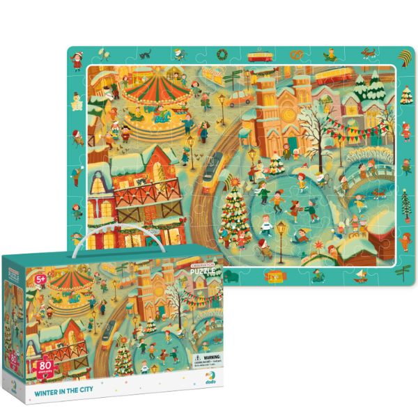 Puzzle “Iarna în oraș”, seria Puzzle de observație, 80 elem.