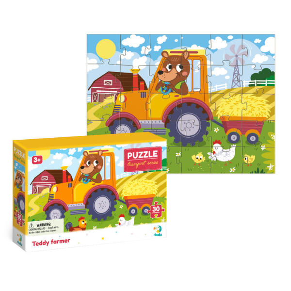 Puzzle “Ursulețul fermier”, seria Transport, 30 elem.