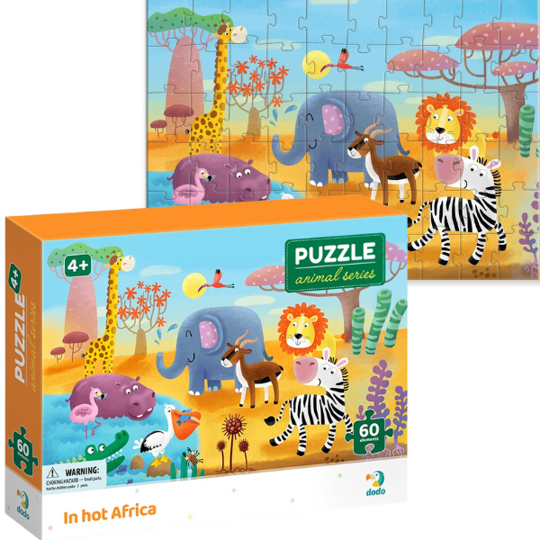 Puzzle “În Africa fierbinte”, seria Animale, 60 elem.