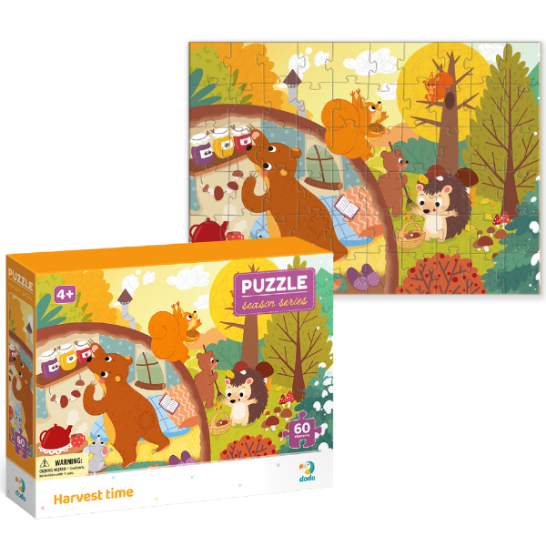 Puzzle “Recoltare în pădure”, seria Anotimpuri, 60 elem.