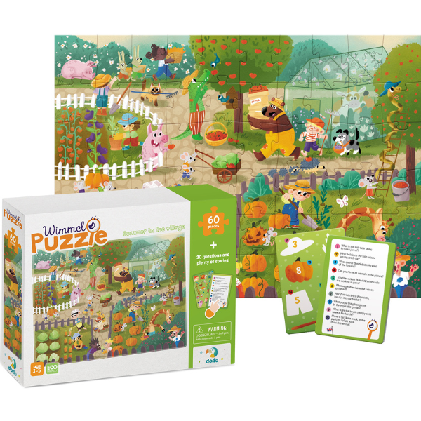 Joc de dezvoltare-puzzle “Vara în sat”, seria Wimmelpuzzle, 60 elem.