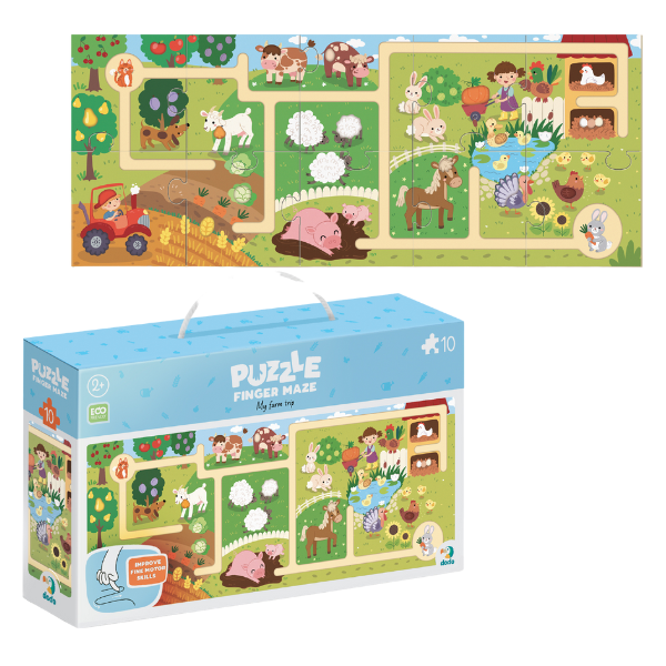 Puzzle-labirint “Călătoria mea prin fermă”, 10 el.