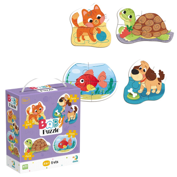 Puzzle 4 în 1 “Animale de casă”, 13 elem.