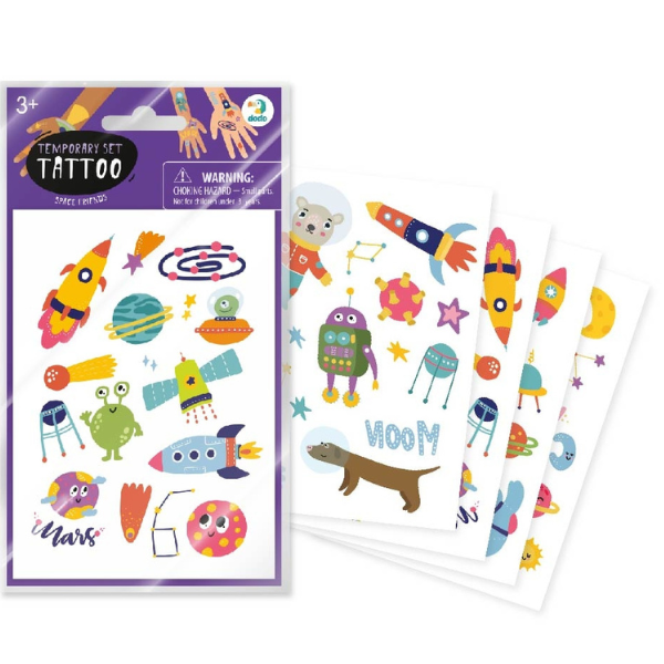 Set de tatuaje temporare pentru copii “Prieteni din spațiu”, 64 buc.