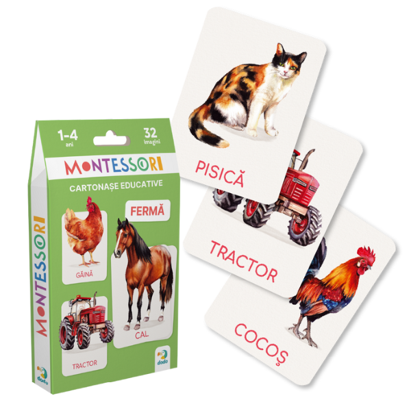 Set de carduri educative Dodo „Ferma” (rom)