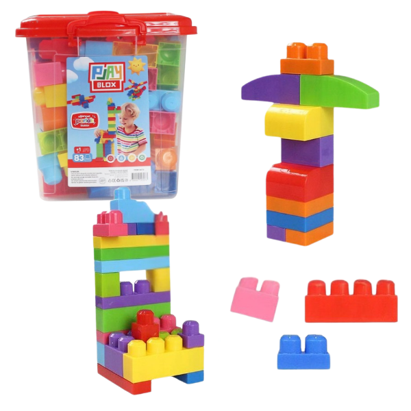 Set de construcție Găleată cu blocuri strălucitoare “Play Blox”, 83 piese