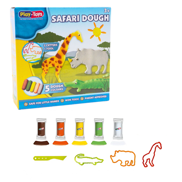 Set de modelare “Safari” – 5 culori și forme de animale