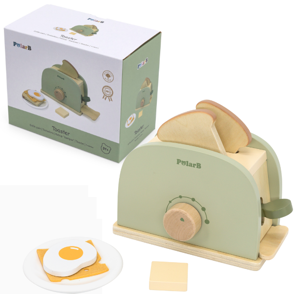 Set de joaca din lemn “Mic dejun cu toaster”, 7 piese