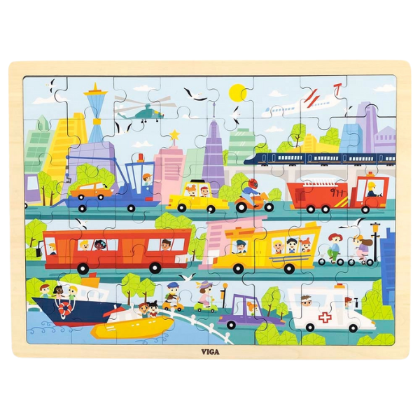Puzzle din lemn “Transport” 48 elem.