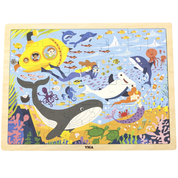 Puzzle din lemn “Viața marină” 48 elem.
