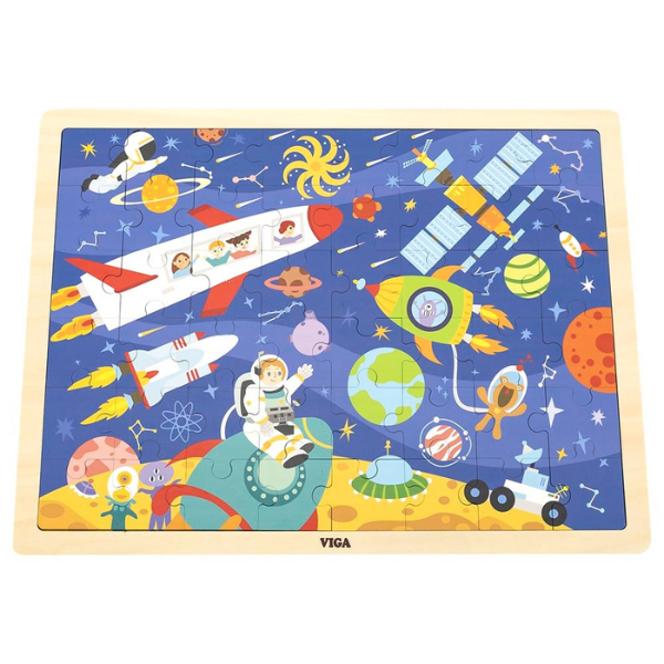 Puzzle din lemn “Spațiu” 48 elem.
