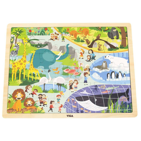 Puzzle din lemn “Grădina zoologică” 48 elem.