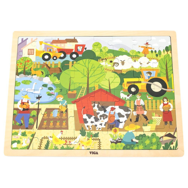 Puzzle din lemn “Fermă” 48 elem.