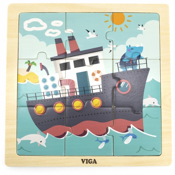 Puzzle din lemn “Vapor”, 9 elem.