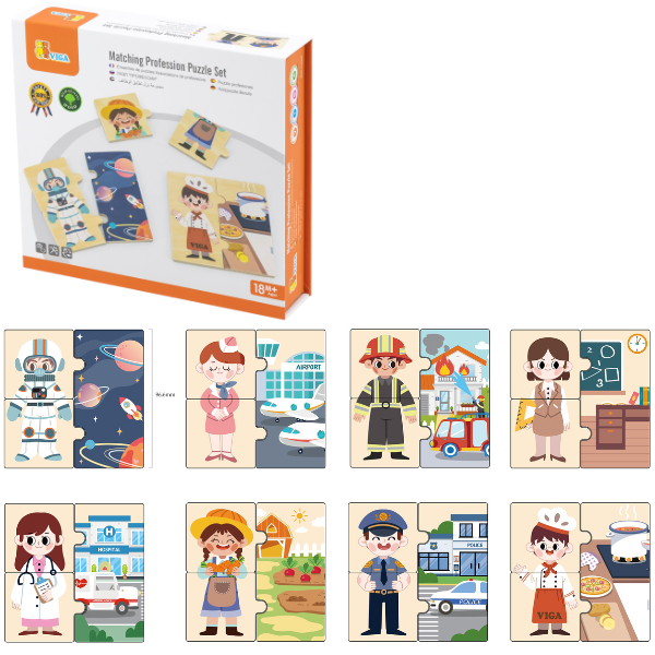 Joc logic de puzzle  „Profesiile” 24 elem.