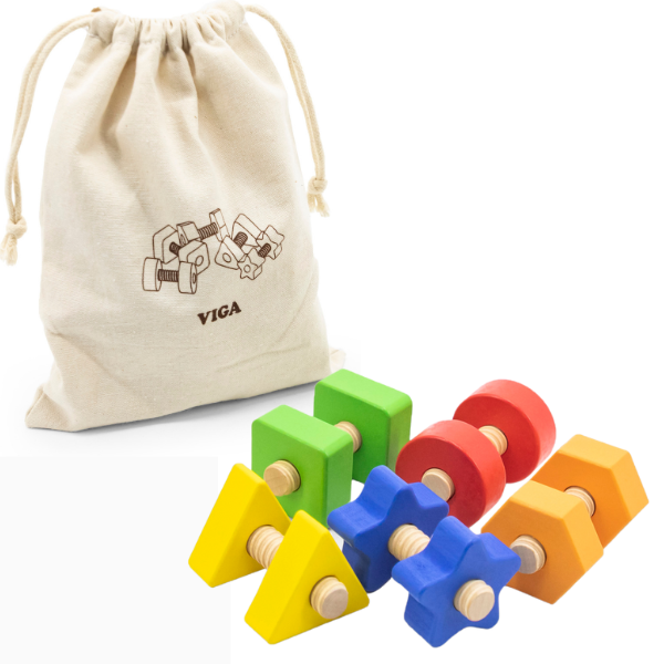 Set de construcție din lemn “Șuruburi și piulițe”, 40 piese